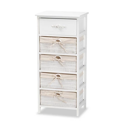 Madelia Wood 1 Drawer Storage Unit White - Baxton Studio 2 Madelia Wood 1 Drawer Storage Unit White - Baxton Studio - Image 2