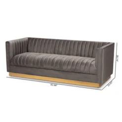Aveline Velvet Upholstered Finished Sofa Gray/Gold - Baxton Studio 15 Aveline Velvet Upholstered Finished Sofa Gray/Gold - Baxton Studio -Baxton Studio GUEST 81b201ff 6d2b 47d5 9d18 4e5625612731