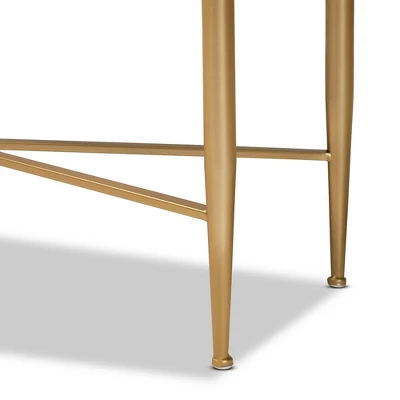 Galia Wood And Metal 1 Drawer Console Table White/Gold - Baxton Studio 5 Galia Wood And Metal 1 Drawer Console Table White/Gold - Baxton Studio - Image 5