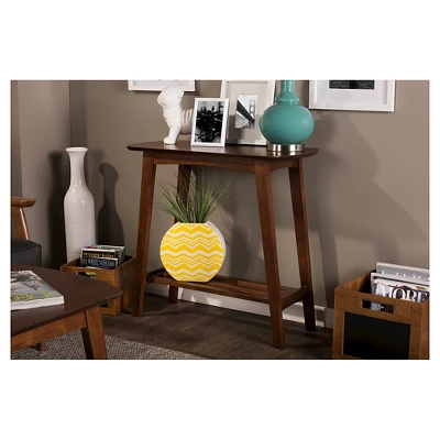 Sacramento Mid-century Modern Scandinavian Style Console Table - Dark Walnut - Baxton Studio 3 Sacramento Mid-century Modern Scandinavian Style Console Table - Dark Walnut - Baxton Studio - Image 3