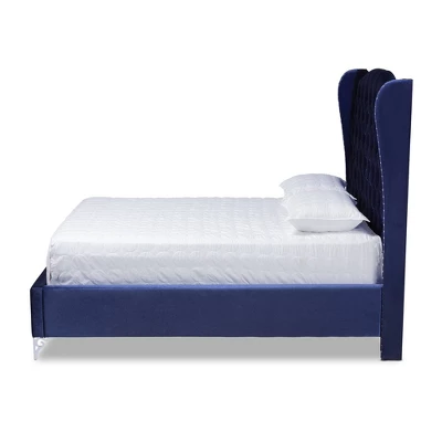 Hanne Bed Navy Blue - Baxton Studio 1 Hanne Bed Navy Blue - Baxton Studio