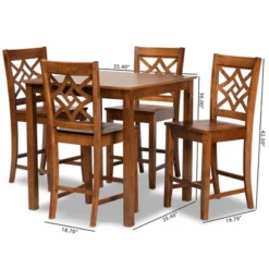5pc Nicolette Wood Pub Dining Set Walnut/Brown - Baxton Studio 15 5pc Nicolette Wood Pub Dining Set Walnut/Brown - Baxton Studio -Baxton Studio GUEST 8274cc57 d63c 4189 bd41 1e221cd80a5b