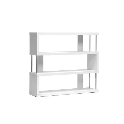 38.5" Barnes Three Shelf Modern Bookshelf White - Baxton Studio 3 38.5" Barnes Three Shelf Modern Bookshelf White - Baxton Studio - Image 3