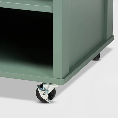 Dorthy Two-Tone Wood Kitchen Cart Green/Natural - Baxton Studio 11 Dorthy Two-Tone Wood Kitchen Cart Green/Natural - Baxton Studio - Image 11