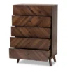 Hartman Wood 5 Drawer Storage Chest Walnut Brown - Baxton Studio