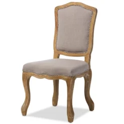 Chateauneuf French Weathered Oak Finish Fabric Upholstered Dining Side Chair Beige - Baxton Studio: Linen, No Assembly Required 7 Chateauneuf French Weathered Oak Finish Fabric Upholstered Dining Side Chair Beige - Baxton Studio: Linen, No Assembly Required -Baxton Studio GUEST 83f0faa0 f058 452a 834d 5dc8a456c10c