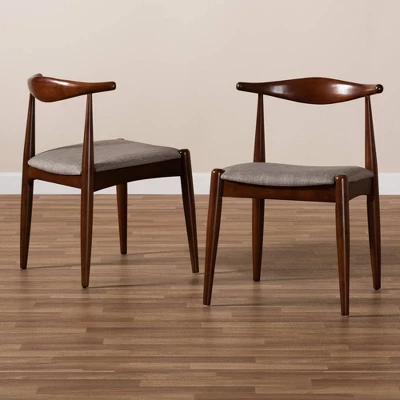 Set Of 2 Aeron Wood Dining Chair Walnut - Baxton Studio 5 Set Of 2 Aeron Wood Dining Chair Walnut - Baxton Studio - Image 5