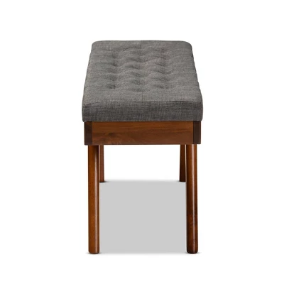 Alona Medium Wood Dining Bench Gray - Baxton Studio 2 Alona Medium Wood Dining Bench Gray - Baxton Studio - Image 2