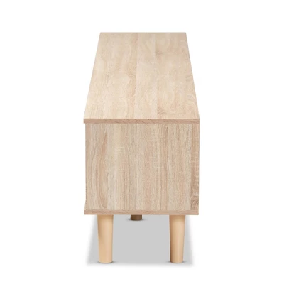 Clapton Wood TV Stand For TVs Up To 75" Gray/Brown - Baxton Studio 3 Clapton Wood TV Stand For TVs Up To 75" Gray/Brown - Baxton Studio - Image 3