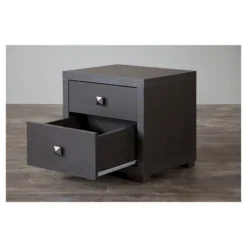Silvertone Modern Nightstand Espresso - Baxton Studio