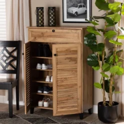 Coolidge Wood 5 Shelf Storage Cabinet Oak Brown - Baxton Studio 18 Coolidge Wood 5 Shelf Storage Cabinet Oak Brown - Baxton Studio -Baxton Studio GUEST 85a970fe 5d4f 477a a493 7f9e94183da0