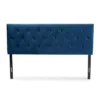 Queen Felix Velvet Fabric Upholstered Headboard Blue - Baxton Studio