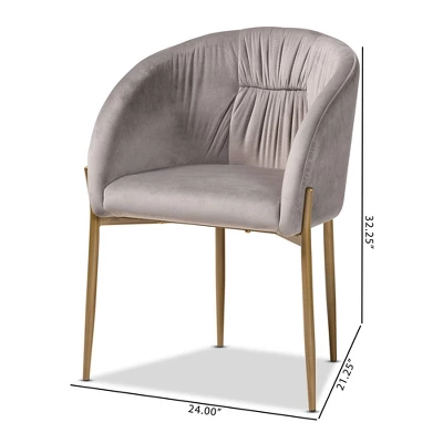 Ballard Velvet Fabric Upholstered Metal Dining Chair - Baxton Studio 9 Ballard Velvet Fabric Upholstered Metal Dining Chair - Baxton Studio - Image 9
