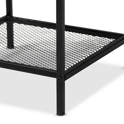 Overton Wood And Metal End Table Oak/Black - Baxton Studio 3 Overton Wood And Metal End Table Oak/Black - Baxton Studio - Image 3