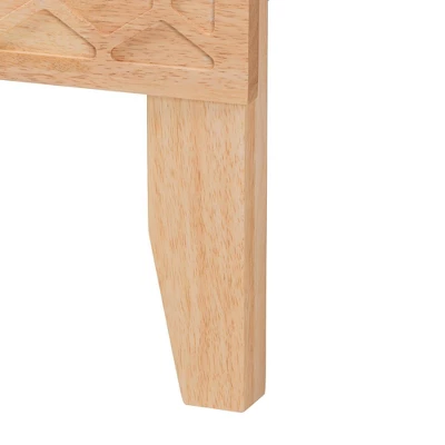 Baxton Studio Queen 4pc Hosea Carved Honeycomb Bedroom Set Natural 10 Baxton Studio Queen 4pc Hosea Carved Honeycomb Bedroom Set Natural - Image 10