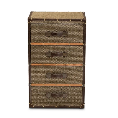 Owen Fabric Upholstered 4 Drawer Accent Storage Cabinet Brown - Baxton Studio 2 Owen Fabric Upholstered 4 Drawer Accent Storage Cabinet Brown - Baxton Studio - Image 2