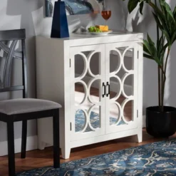 Garcelle Wood And Mirrored Glass 2 Door Sideboard White - Baxton Studio 16 Garcelle Wood And Mirrored Glass 2 Door Sideboard White - Baxton Studio -Baxton Studio GUEST 884f7635 8b31 404c 915b 15887b8efc40