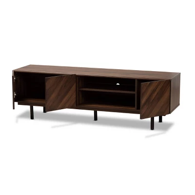 Berit Wood TV Stand For TVs Up To 70" Walnut - Baxton Studio 1 Berit Wood TV Stand For TVs Up To 70" Walnut - Baxton Studio