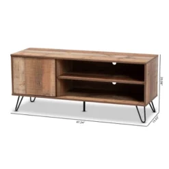 Iver 1 Door Wood TV Stand For TVs Up To 50" Rustic Oak/Dark Brown - Baxton Studio 13 Iver 1 Door Wood TV Stand For TVs Up To 50" Rustic Oak/Dark Brown - Baxton Studio -Baxton Studio GUEST 8874ea5f ca3a 4a32 abb0 e4e9a7a7d3c7