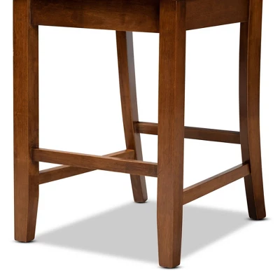 2pc Caron Wood Counter Stool Set - Baxton Studio 4 2pc Caron Wood Counter Stool Set - Baxton Studio - Image 4