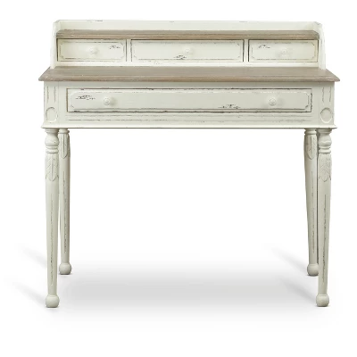 Anjou Traditional French Accent Writing Desk White/Light Brown - Baxton Studio 4 Anjou Traditional French Accent Writing Desk White/Light Brown - Baxton Studio - Image 4