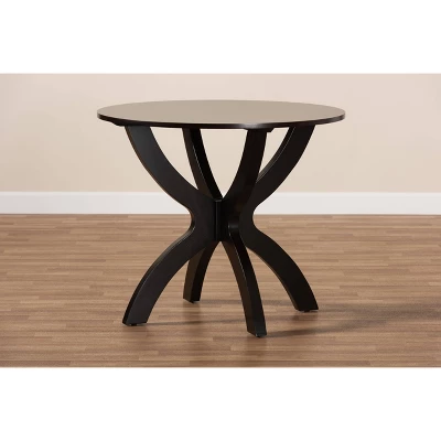 35" Tilde Wide Round Wood Dining Table - Baxton Studio 5 35" Tilde Wide Round Wood Dining Table - Baxton Studio - Image 5