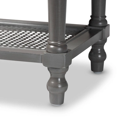 Sheldon Vintage Wood 1 Drawer Nightstand Gray - Baxton Studio 5 Sheldon Vintage Wood 1 Drawer Nightstand Gray - Baxton Studio - Image 5