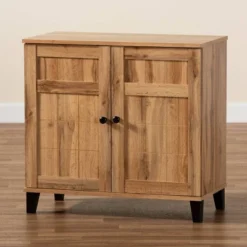 Glidden Wood 2 Door Shoe Storage Cabinet Oak Brown - Baxton Studio 19 Glidden Wood 2 Door Shoe Storage Cabinet Oak Brown - Baxton Studio -Baxton Studio GUEST 8b248e59 9880 4cdb 8087 6c9bea14ba1c