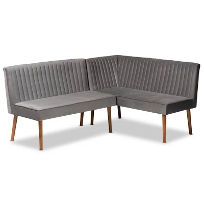 2pc Alvis Upholstered Dining Nook Banquette Set - Baxton Studio 10 2pc Alvis Upholstered Dining Nook Banquette Set - Baxton Studio - Image 10