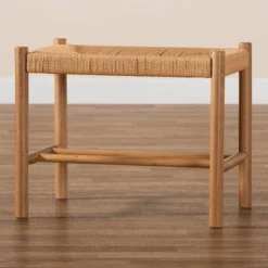 Saura Wood Hemp Accent Bench Oak Brown - Baxton Studio 16 Saura Wood Hemp Accent Bench Oak Brown - Baxton Studio -Baxton Studio GUEST 8b702ed0 618c 4e66 8d8f 1e91945b9c7c