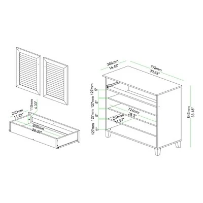 Coolidge Wood 1 Drawer Storage Cabinet Oak Brown - Baxton Studio 10 Coolidge Wood 1 Drawer Storage Cabinet Oak Brown - Baxton Studio - Image 10