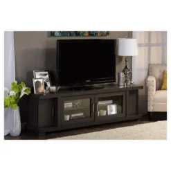 Viveka Wood Cabinet With 2 Glass Doors And 2 Doors TV Stand For TVs Up To 75" Dark Brown - Baxton Studio 5 Viveka Wood Cabinet With 2 Glass Doors And 2 Doors TV Stand For TVs Up To 75" Dark Brown - Baxton Studio -Baxton Studio GUEST 8bb4a30f 13e6 4d9d 9d4b a3750365a12e