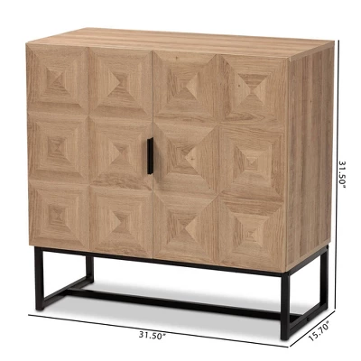 Darien Wood And Metal 2 Door Storage Cabinet Brown/Black - Baxton Studio 9 Darien Wood And Metal 2 Door Storage Cabinet Brown/Black - Baxton Studio - Image 9