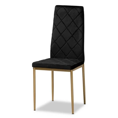 4pc Blaise Velvet Fabric Upholstered And Metal Dining Chair Set - Baxton Studio 1 4pc Blaise Velvet Fabric Upholstered And Metal Dining Chair Set - Baxton Studio