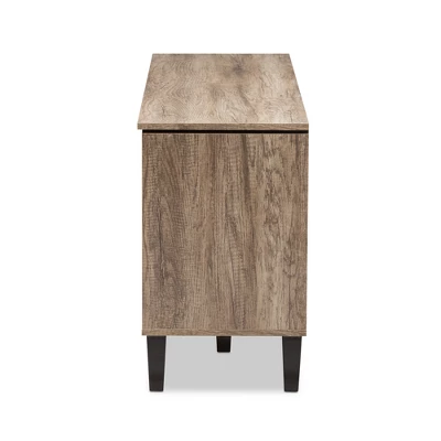 Beacon Modern And Contemporary Wood TV Stand For TVs Up To 55" Light Brown - Baxton Studio 3 Beacon Modern And Contemporary Wood TV Stand For TVs Up To 55" Light Brown - Baxton Studio - Image 3