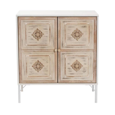 Favian Two-Tone Wood And Metal 2 Door Sideboard Dining Cabinet White/Weathered Brown - Baxton Studio 1 Favian Two-Tone Wood And Metal 2 Door Sideboard Dining Cabinet White/Weathered Brown - Baxton Studio