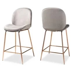 2pc Lander Velvet Fabric Upholstered Metal Counter Stool Set - Baxton Studio 20 2pc Lander Velvet Fabric Upholstered Metal Counter Stool Set - Baxton Studio -Baxton Studio GUEST 8cc94e6f 9aff 406a 9a2d a46fccef3bc6