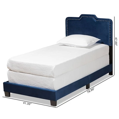Benjen Glam Velvet Fabric Upholstered Panel Bed - Baxton Studio 7 Benjen Glam Velvet Fabric Upholstered Panel Bed - Baxton Studio - Image 7