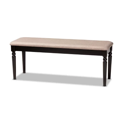 Giovanni Fabric Upholstered And Wood Dining Bench - Baxton Studio 7 Giovanni Fabric Upholstered And Wood Dining Bench - Baxton Studio - Image 7