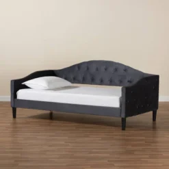 Benjamin Velvet Fabric Upholstered And Wood Daybed - Baxton Studio 17 Benjamin Velvet Fabric Upholstered And Wood Daybed - Baxton Studio -Baxton Studio GUEST 8de3150a a5b3 4b51 aa11 8c6aa5365b01