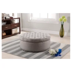 Iglehart Linen Modern Tufted Ottoman - Baxton Studio 11 Iglehart Linen Modern Tufted Ottoman - Baxton Studio -Baxton Studio GUEST 8e034755 cafc 4460 8776 bae4f7374b09