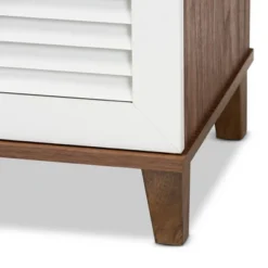 Coolidge 8 Shelf Wood Shoe Cabinet White/Walnut - Baxton Studio 12 Coolidge 8 Shelf Wood Shoe Cabinet White/Walnut - Baxton Studio -Baxton Studio GUEST 8e2726ef 29fb 4b12 998f 576f61df197d