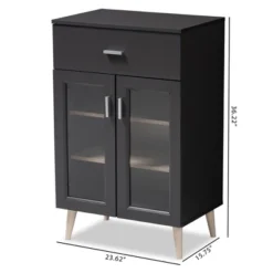 Jonas Oak Finished Kitchen Cabinet Gray/Brown - Baxton Studio -Baxton Studio GUEST 8e4a30fc 79e6 40b1 9c46 1db6f6cc7532