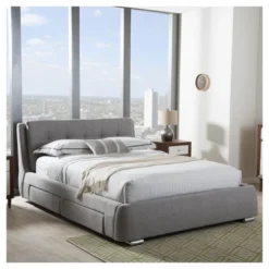 King Camile Modern And Contemporary Fabric Upholstered 4 Drawer Storage Platform Bed Gray - Baxton Studio 10 King Camile Modern And Contemporary Fabric Upholstered 4 Drawer Storage Platform Bed Gray - Baxton Studio -Baxton Studio GUEST 8e4ab0e8 fe2f 4796 9242 c39e05e06312
