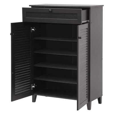 Harding Shoe - Storage Cabinet - Espresso - Baxton Studio 2 Harding Shoe - Storage Cabinet - Espresso - Baxton Studio - Image 2