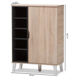 Adelina Mid - Century Modern 1 - Door Wood Shoe Cabinet - Brown - Baxton Studio 13 Adelina Mid - Century Modern 1 - Door Wood Shoe Cabinet - Brown - Baxton Studio -Baxton Studio GUEST 8f0ca6f0 9781 42bb b6c6 f701176bdae3