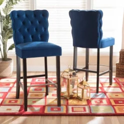 2pc Daphne Velvet Fabric Upholstered And Wood Counter Height Barstool Set - Baxton Studio 13 2pc Daphne Velvet Fabric Upholstered And Wood Counter Height Barstool Set - Baxton Studio -Baxton Studio GUEST 8f408bc9 db85 4718 8beb 7efb8b75d75e