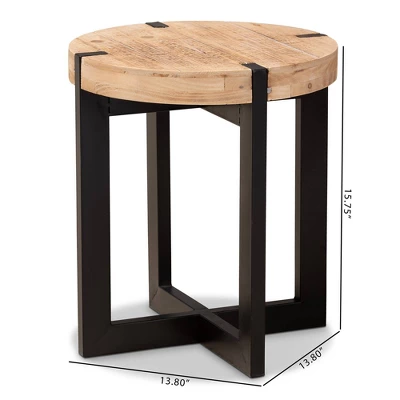 Horace Wood And Metal End Table Brown/Black - Baxton Studio 5 Horace Wood And Metal End Table Brown/Black - Baxton Studio - Image 5