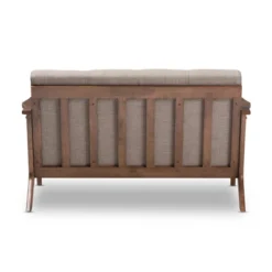 Bianca Mid-Modern Walnut Wood Fabric Tufted 2 Seater Loveseat Light Gray - Baxton Studio -Baxton Studio GUEST 90719f7a e497 40ef a7b3 f74fe579e3c9
