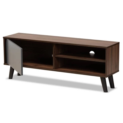 Mallory Two-Tone Wood TV Stand For TVs Up To 50" Gray/Walnut - Baxton Studio 1 Mallory Two-Tone Wood TV Stand For TVs Up To 50" Gray/Walnut - Baxton Studio